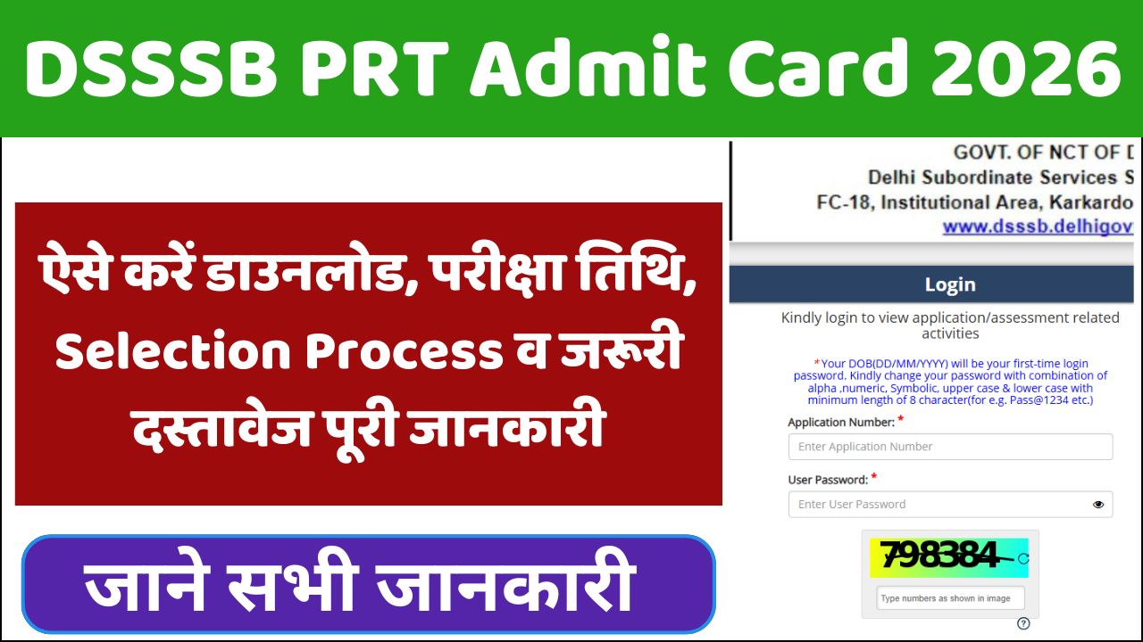 DSSSB PRT Admit Card 2026 OUT