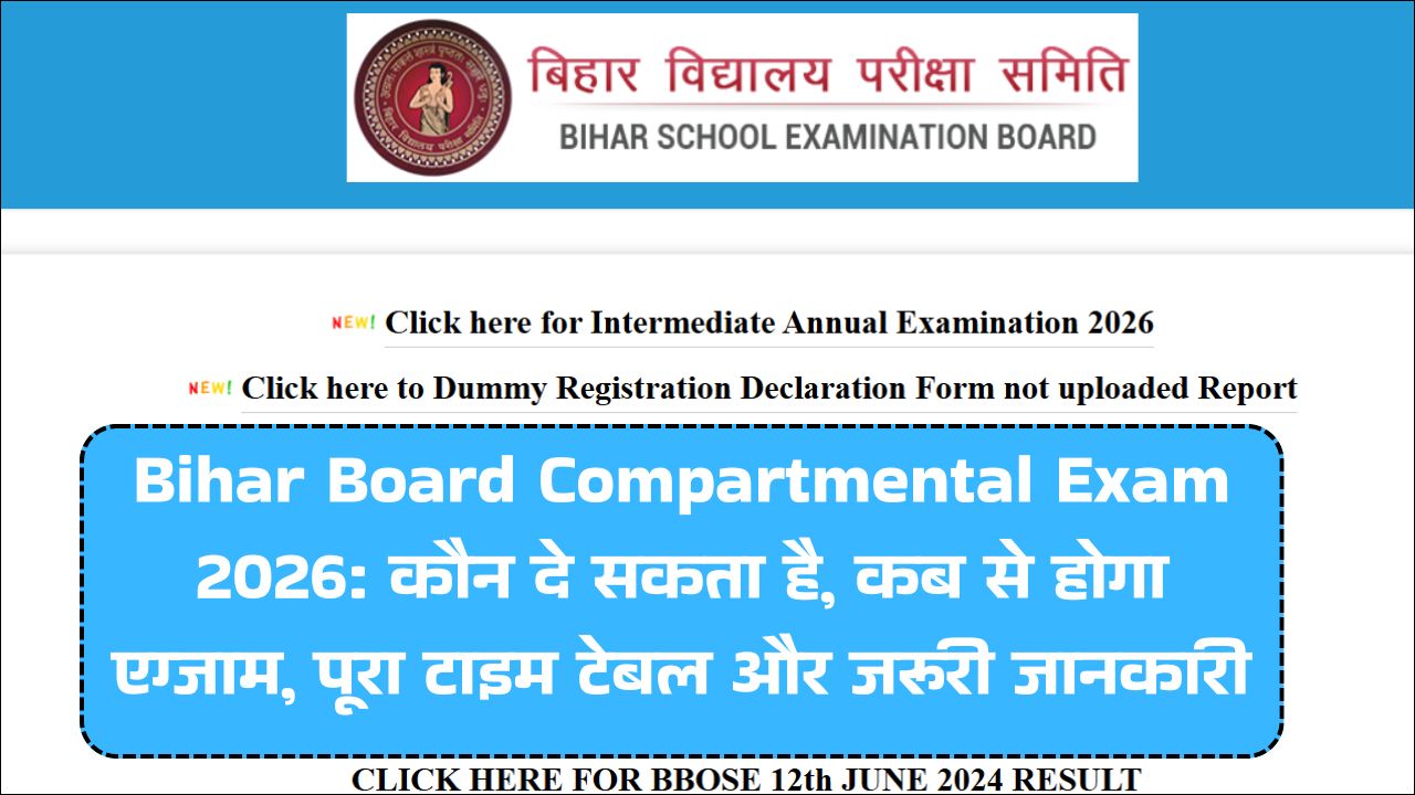 Bihar Board Compartmental Exam 2026