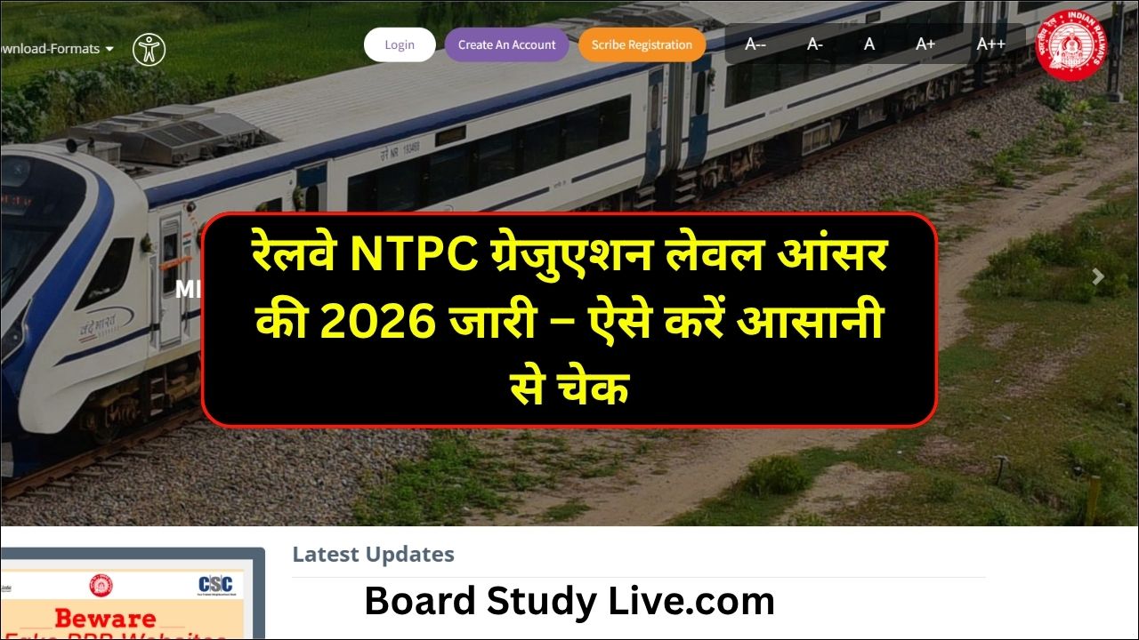 Railway RRB NTPC Graduate Level Answer Key 2026