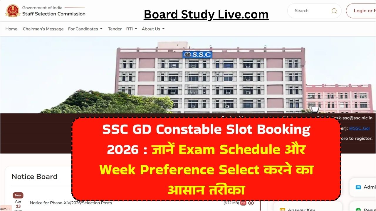 SSC GD Constable Slot Booking 2026